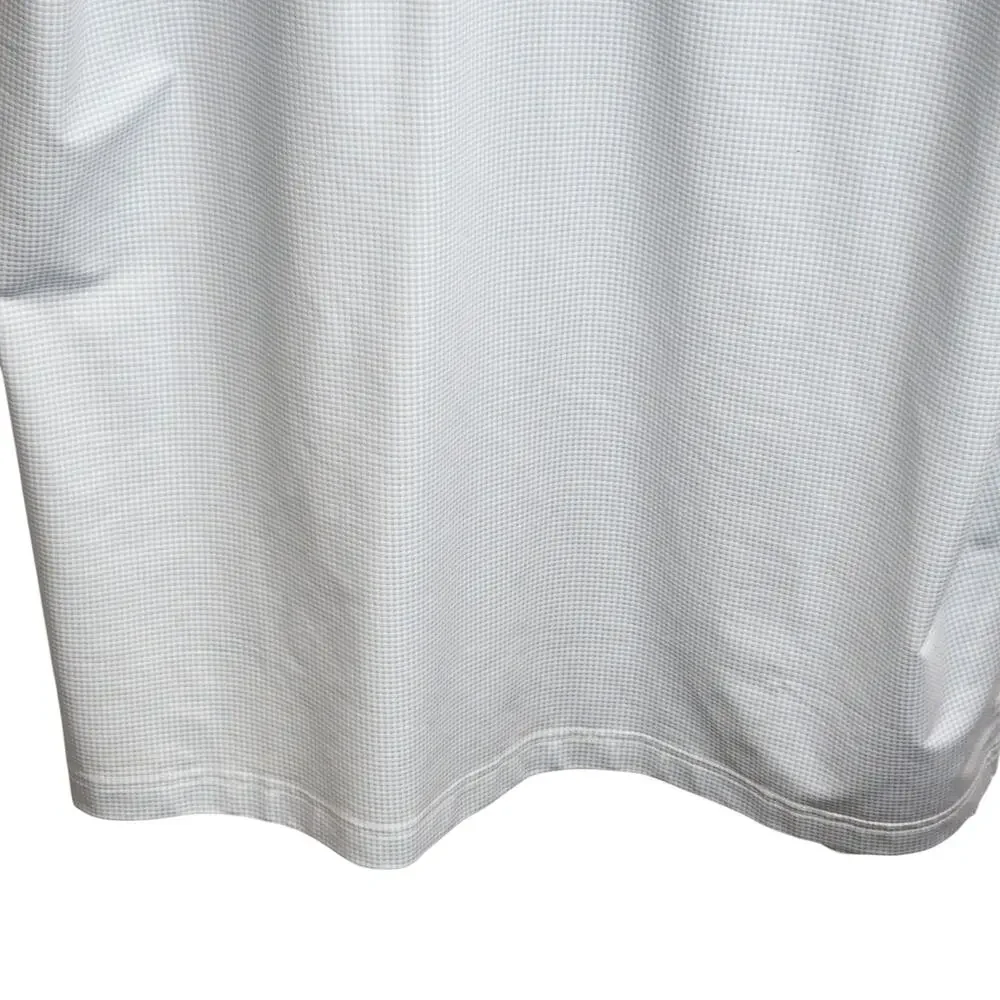 Dunning Golf Polo Shirt Men's Large Blue White Gingham‎ Embroidered
